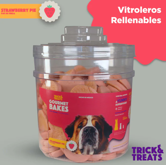 Bote Pay de Fresa (No incluye galletas) Contenedor Trick & Treats - Petopia