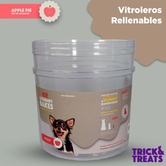 Bote Pay de Manzana (No incluye galletas) Contenedor Trick & Treats - Petopia