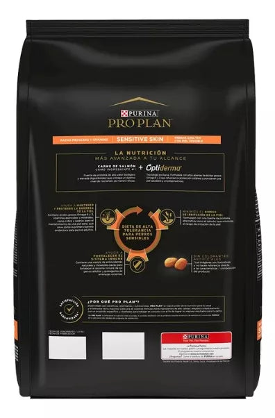 PROPLAN PERRO ADULTO SENSITIVE SKIN  RAZA MEDIANA Y GRANDE CON OPTIDERM 10 kg