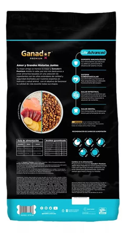 Ganador Premium Alimento para Adulto Razas Pequeñas 23 Kg