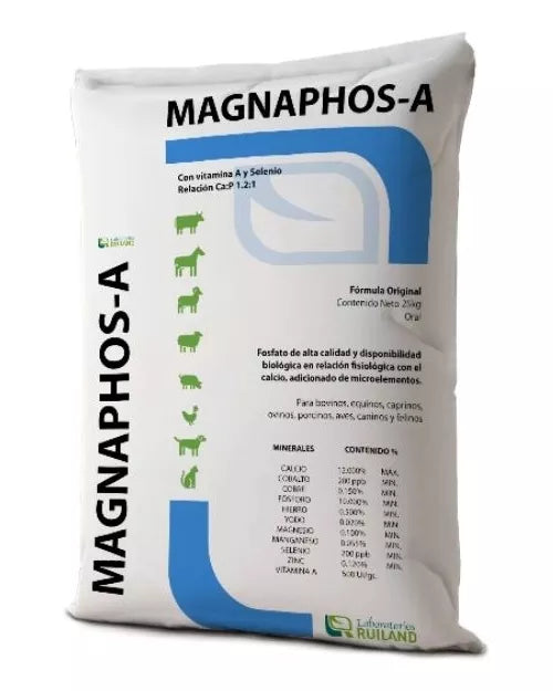 Ruiland Magnaphos-A - complemento nutricional para animales de produccion, Maxima rendimiento, 25Kg