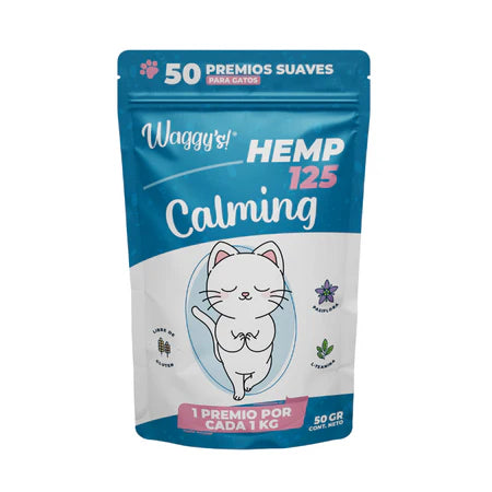 Waggy's-calming 125 hemp gato 50 piezas
