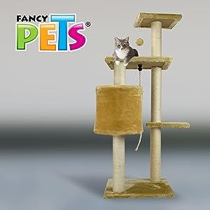 Fancy Pets Mueble/Rascador para Gato Argos de 112 Centímetros de Altura - Petopia