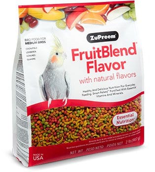 ZuPreem FruitBlend Sabores Naturales de Frutas Para Cacatúa Ninfa