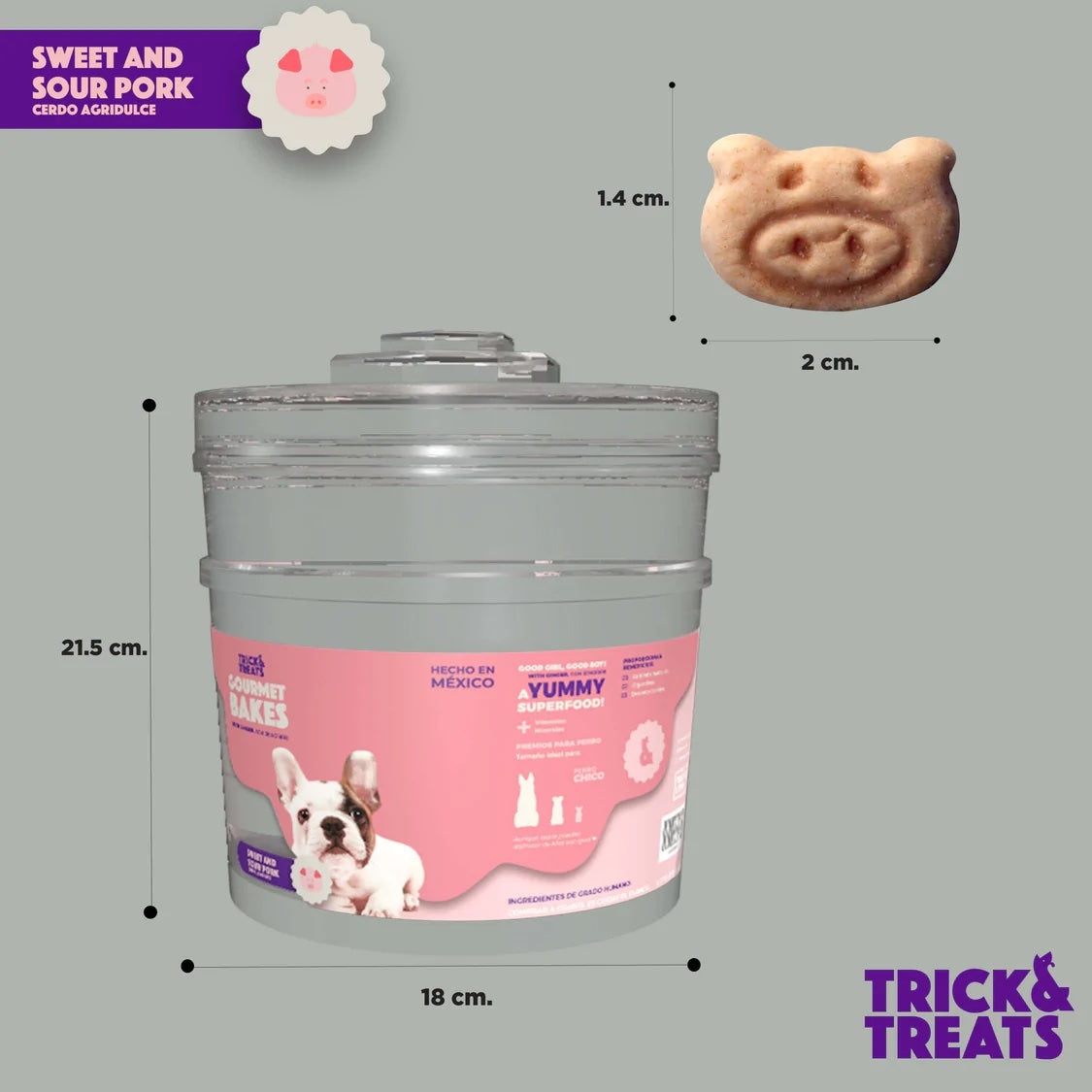 Bote Cerdito Agridulce (No incluye galletas) Contenedor Trick & Treats - Petopia
